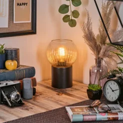 Lampes Vintages & Rétros-hofstein Koyoto Boule lumineuse, Lampe de bureau, Lampe à poser Ambre, Clair, 1 lumière