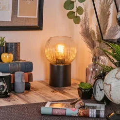 Lampes Vintages & Rétros-hofstein Koyoto Boule lumineuse, Lampe de bureau, Lampe à poser Ambre, Clair, 1 lumière