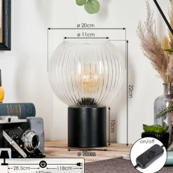 hofstein Koyoto Boule lumineuse, Lampe de bureau, Lampe à poser Clair, 1 lumière