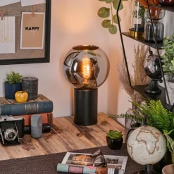 hofstein Koyoto Boule lumineuse, Lampe de bureau, Lampe à poser Chrome, Fumé, 1 lumière