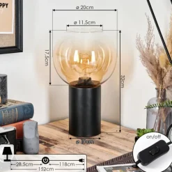 hofstein Koyoto Boule lumineuse, Lampe de bureau, Lampe à poser Ambre, Clair, 1 lumière