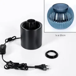 Lampes Vintages & Rétros-hofstein Koyoto Boule lumineuse, Lampe de bureau, Lampe à poser Bleu, 1 lumière