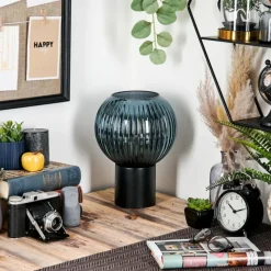 Lampes Vintages & Rétros-hofstein Koyoto Boule lumineuse, Lampe de bureau, Lampe à poser Bleu, 1 lumière