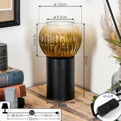 Lampes Dorées-hofstein Koyoto Boule lumineuse, Lampe de bureau, Lampe à poser Or, Clair, 1 lumière