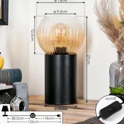 hofstein Koyoto Boule lumineuse, Lampe de bureau, Lampe à poser Ambre, Clair, 1 lumière