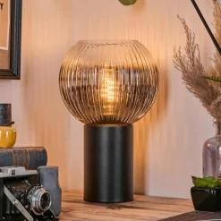 Suspension Verre Fumé-hofstein Koyoto Boule lumineuse, Lampe de bureau, Lampe à poser Clair, Fumé, 1 lumière