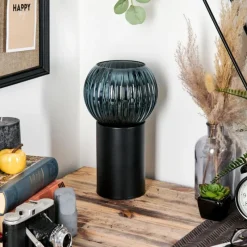 Lampes Vintages & Rétros-hofstein Koyoto Boule lumineuse, Lampe de bureau, Lampe à poser Bleu, 1 lumière