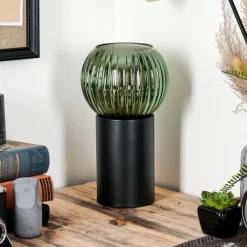 Lampes Vintages & Rétros-hofstein Koyoto Boule lumineuse, Lampe de bureau, Lampe à poser 20 cm Vert, 1 lumière