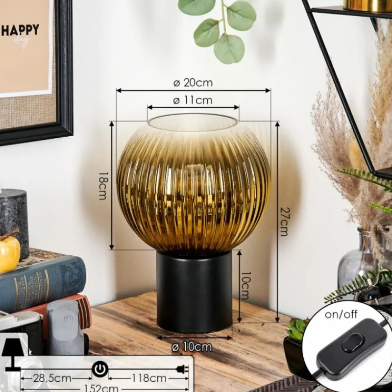 Lampes Dorées-hofstein Koyoto Boule lumineuse, Lampe de bureau, Lampe à poser Or, Clair, 1 lumière