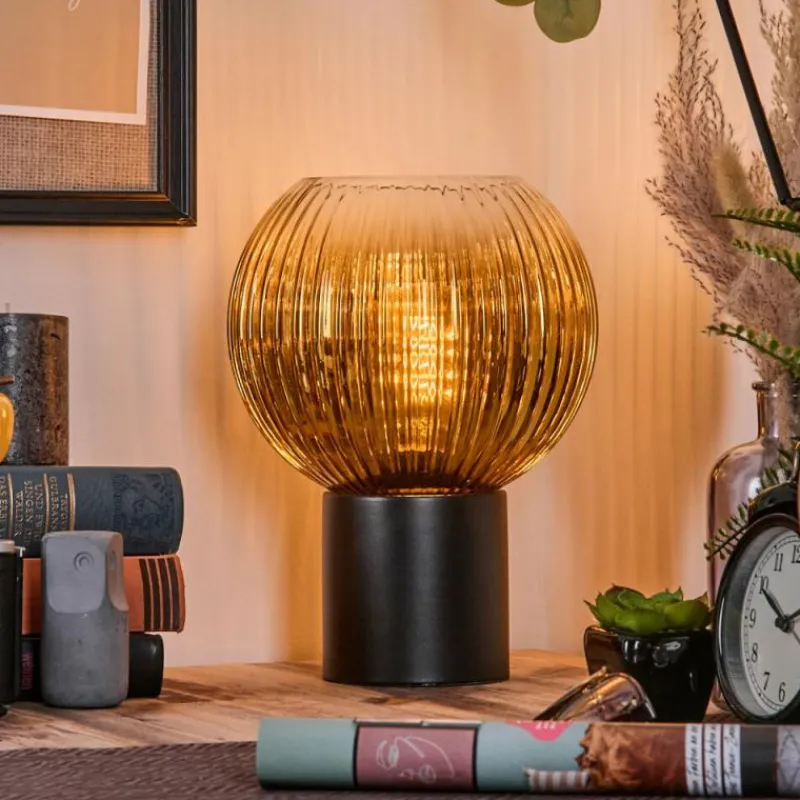 Lampes Dorées-hofstein Koyoto Boule lumineuse, Lampe de bureau, Lampe à poser Or, Clair, 1 lumière