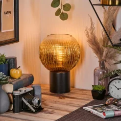 Lampes Dorées-hofstein Koyoto Boule lumineuse, Lampe de bureau, Lampe à poser Or, Clair, 1 lumière