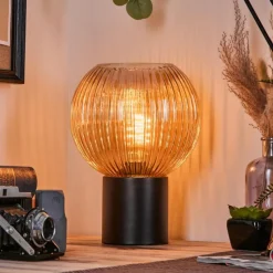 hofstein Koyoto Boule lumineuse, Lampe de bureau, Lampe à poser Ambre, 1 lumière
