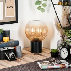 hofstein Koyoto Boule lumineuse, Lampe de bureau, Lampe à poser Ambre, Clair, 1 lumière