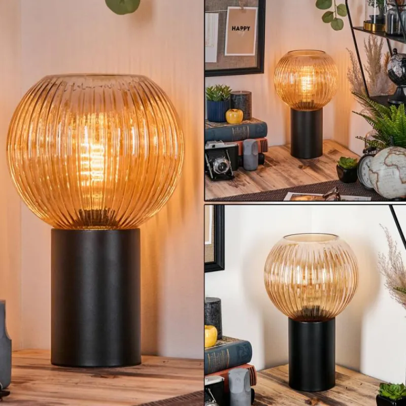 hofstein Koyoto Boule lumineuse, Lampe de bureau, Lampe à poser 11 cm Ambre, 1 lumière