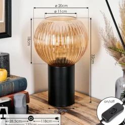hofstein Koyoto Boule lumineuse, Lampe de bureau, Lampe à poser 11 cm Ambre, 1 lumière