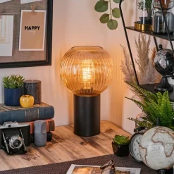 hofstein Koyoto Boule lumineuse, Lampe de bureau, Lampe à poser 11 cm Ambre, 1 lumière