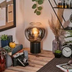 hofstein Koyoto Boule lumineuse, Lampe de bureau, Lampe à poser Chrome, Clair, Fumé, 1 lumière