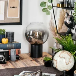 hofstein Koyoto Boule lumineuse, Lampe de bureau, Lampe à poser Clair, Fumé, 1 lumière