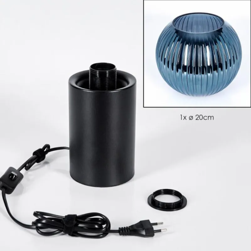 hofstein Koyoto Boule lumineuse, Lampe de bureau, Lampe à poser 20 cm Bleu, 1 lumière