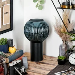 hofstein Koyoto Boule lumineuse, Lampe de bureau, Lampe à poser 20 cm Bleu, 1 lumière