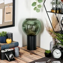 hofstein Koyoto Boule lumineuse, Lampe de bureau, Lampe à poser 20 cm Vert, 1 lumière