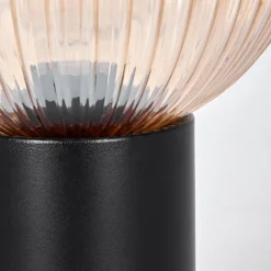 Lampes Vintages & Rétros-hofstein Koyoto Boule lumineuse, Lampe de bureau, Lampe à poser 20 cm Ambre, Clair, 1 lumière