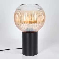 Lampes Vintages & Rétros-hofstein Koyoto Boule lumineuse, Lampe de bureau, Lampe à poser 20 cm Ambre, Clair, 1 lumière