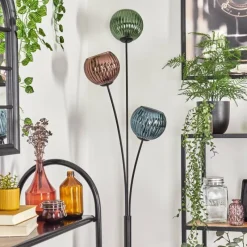 hofstein Koyoto Boule lumineuse, Lampadaire Bleu, Vert, Cuivré, 3 lumières