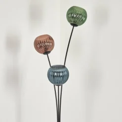 hofstein Koyoto Boule lumineuse, Lampadaire Bleu, Vert, Cuivré, 3 lumières