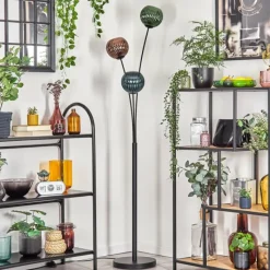 hofstein Koyoto Boule lumineuse, Lampadaire Bleu, Vert, Cuivré, 3 lumières