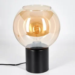 hofstein Koyoto Boule lumineuse, Lampe de bureau, Lampe à poser 20 cm Ambre, 1 lumière