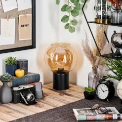 hofstein Koyoto Boule lumineuse, Lampe de bureau, Lampe à poser 20 cm Ambre, 1 lumière