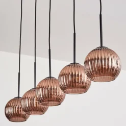 Lampes Vintages & Rétros-hofstein Koyoto Boule lumineuse, Suspension Noir, 5 lumières