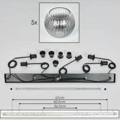 hofstein Koyoto Boule lumineuse, Suspension Noir, 5 lumières