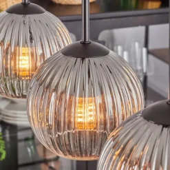 hofstein Koyoto Boule lumineuse, Suspension Noir, 5 lumières