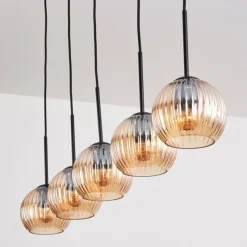 hofstein Koyoto Boule lumineuse, Suspension Noir, 5 lumières