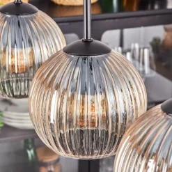 hofstein Koyoto Boule lumineuse, Suspension Noir, 5 lumières