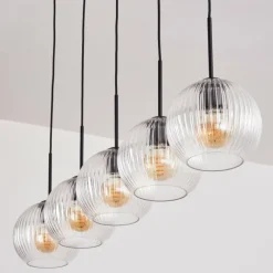 hofstein Koyoto Boule lumineuse, Suspension Noir, 5 lumières