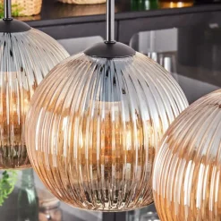 hofstein Koyoto Boule lumineuse, Suspension Noir, 5 lumières