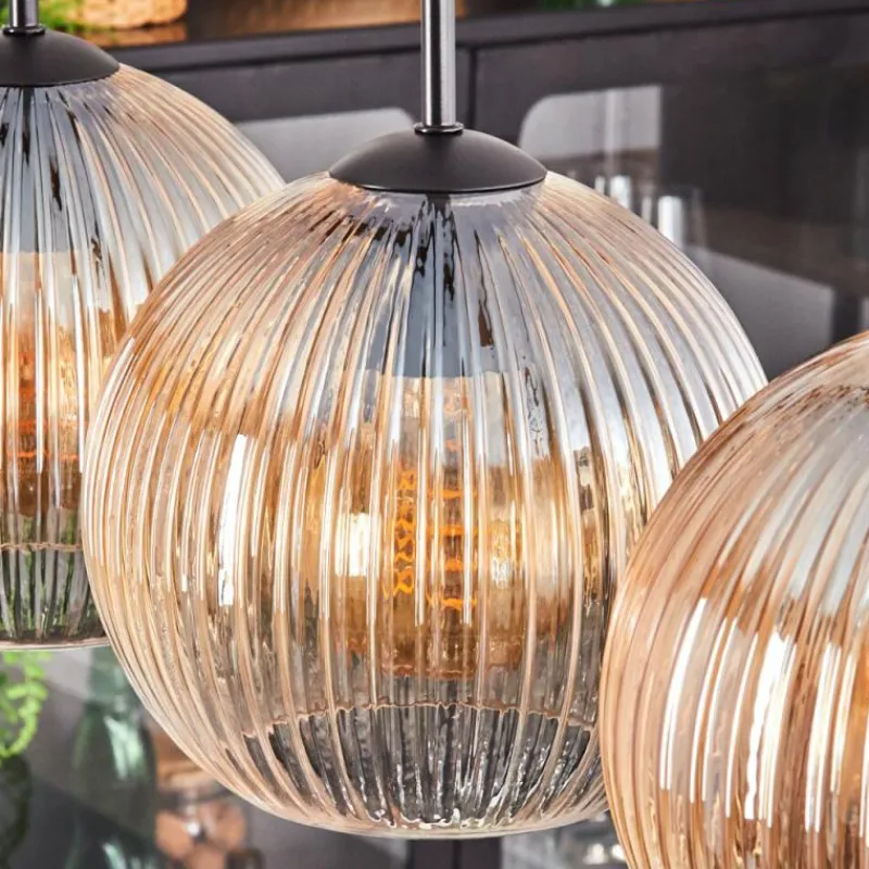 hofstein Koyoto Boule lumineuse, Suspension Noir, 5 lumières