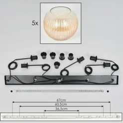 hofstein Koyoto Boule lumineuse, Suspension Noir, 5 lumières