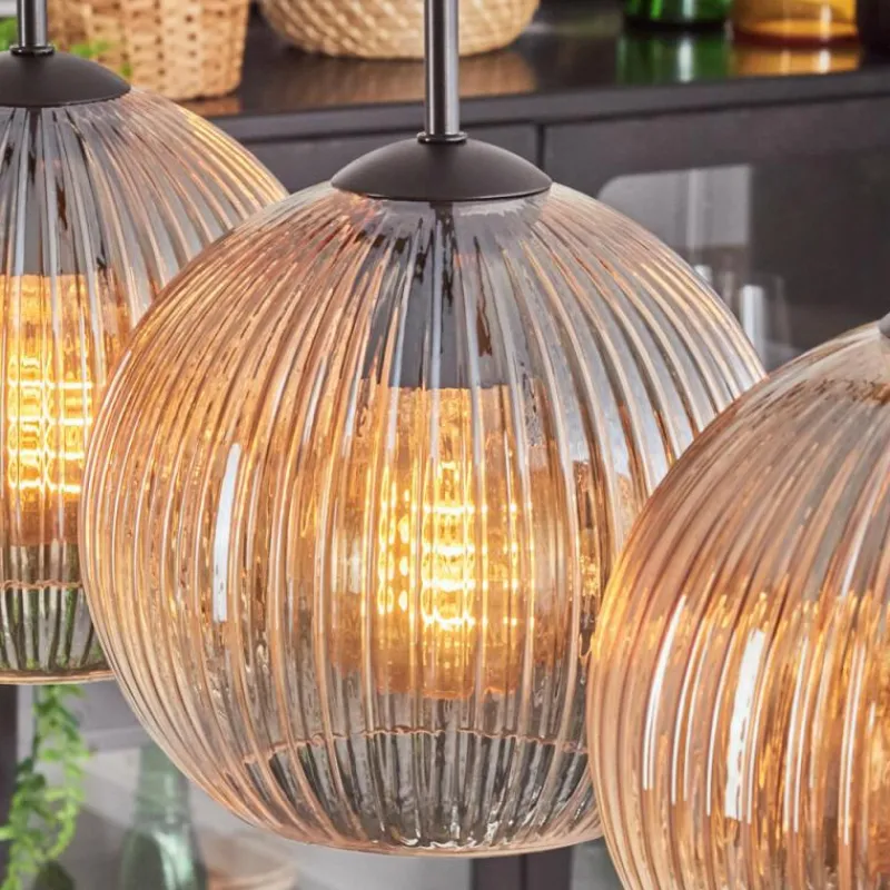 hofstein Koyoto Boule lumineuse, Suspension Noir, 5 lumières