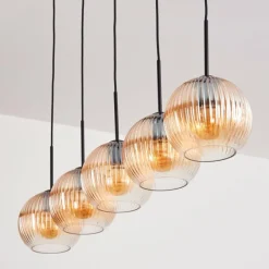 hofstein Koyoto Boule lumineuse, Suspension Noir, 5 lumières