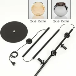 hofstein Koyoto Lampadaire 31 cm Ambre, Fumé, 4 lumières