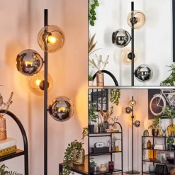 Suspension Verre Fumé-hofstein Koyoto Lampadaire 31 cm Ambre, Chrome, Fumé, 4 lumières