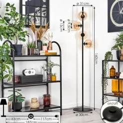 hofstein Koyoto Lampadaire 31 cm Ambre, 4 lumières