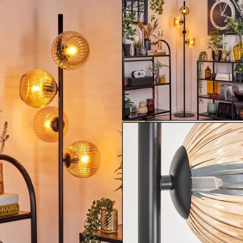 hofstein Koyoto Lampadaire 31 cm Ambre, 4 lumières