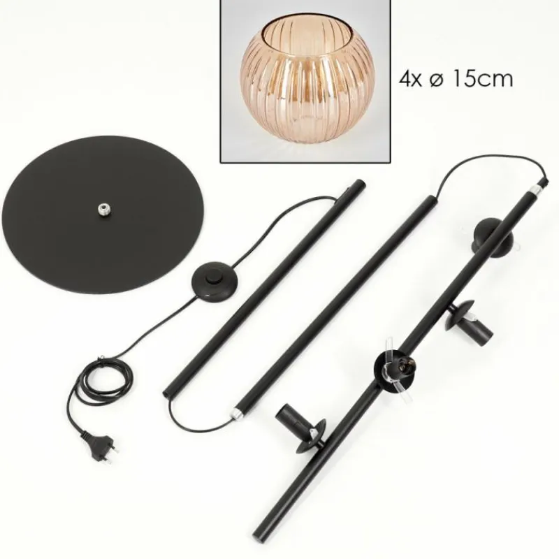 hofstein Koyoto Lampadaire 31 cm Ambre, 4 lumières