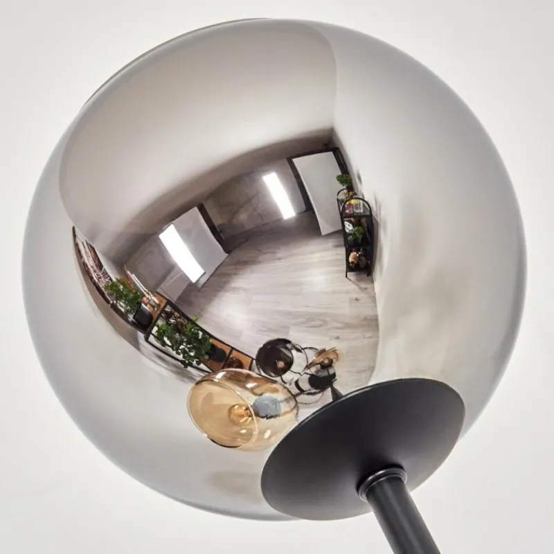 hofstein Koyoto Lampadaire 30 cm Ambre, Chrome, Fumé, 4 lumières