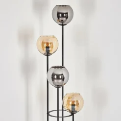 hofstein Koyoto Lampadaire 30 cm Ambre, Chrome, Fumé, 4 lumières